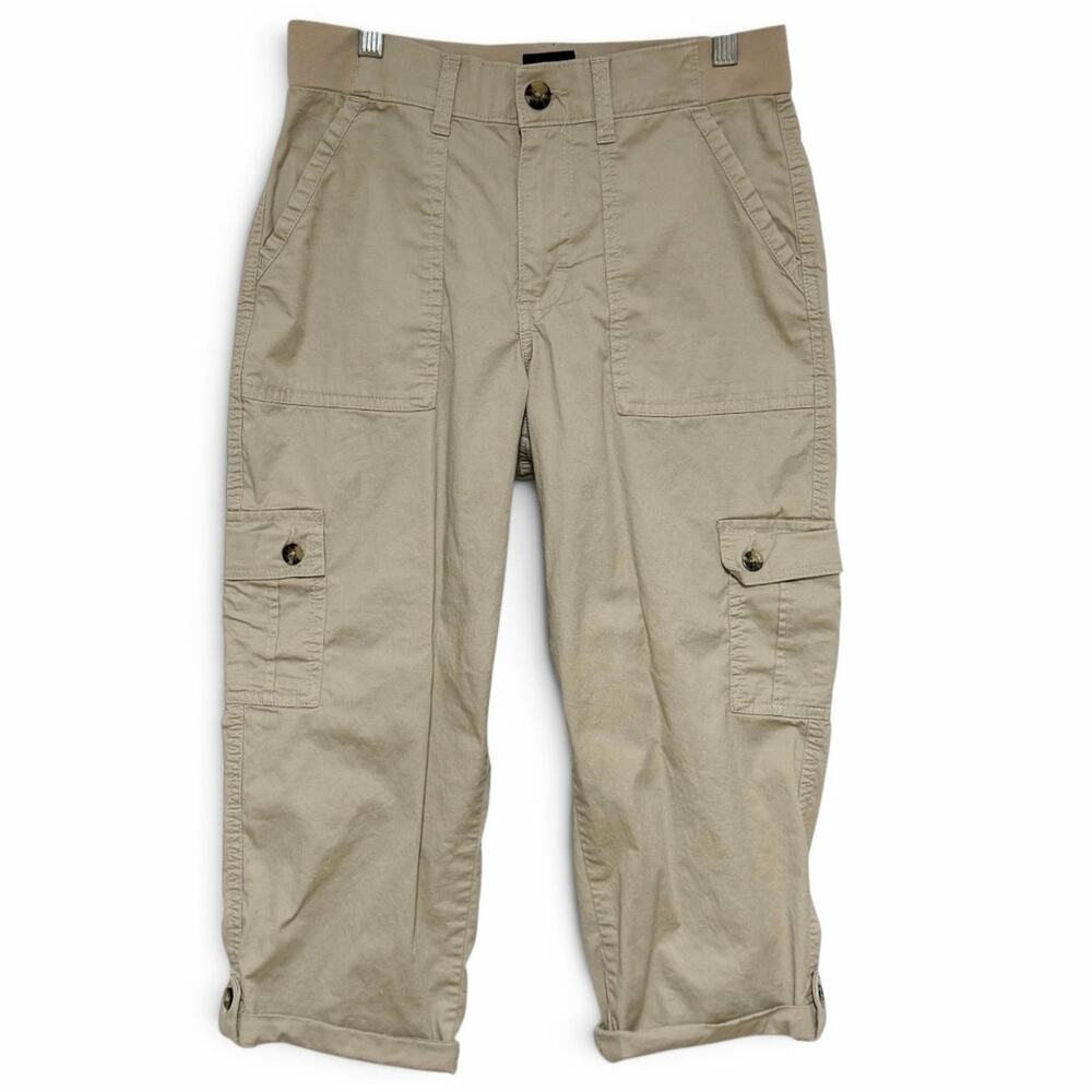LEE Cuffed Cargo Style Utility Pants Cropped Light Tan Size 6